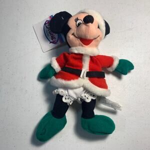 vintage The Disney Store mini bean bag SANTA MINNIE Mouse Christmas Mrs Claus